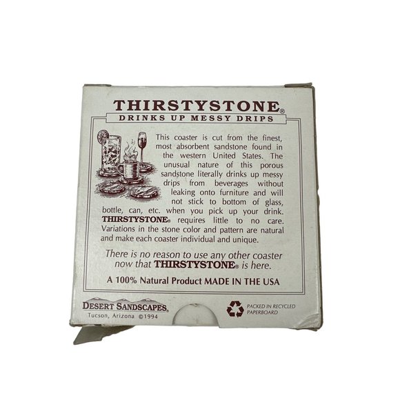 Thirstystone Brand Mountain Landscape 4 Coasters Absorbent Natural Sandstone USA - Picture 5 of 7